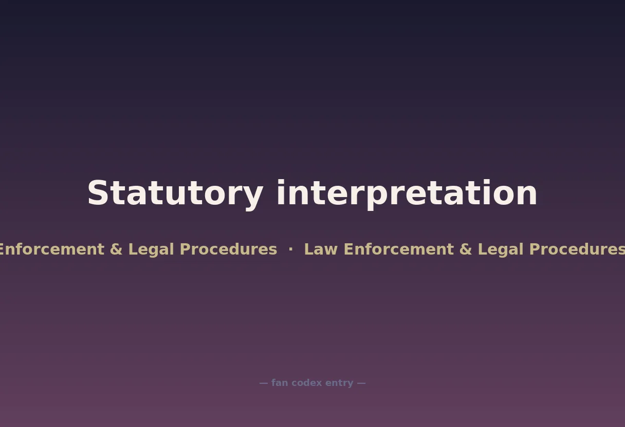 Statutory interpretation
